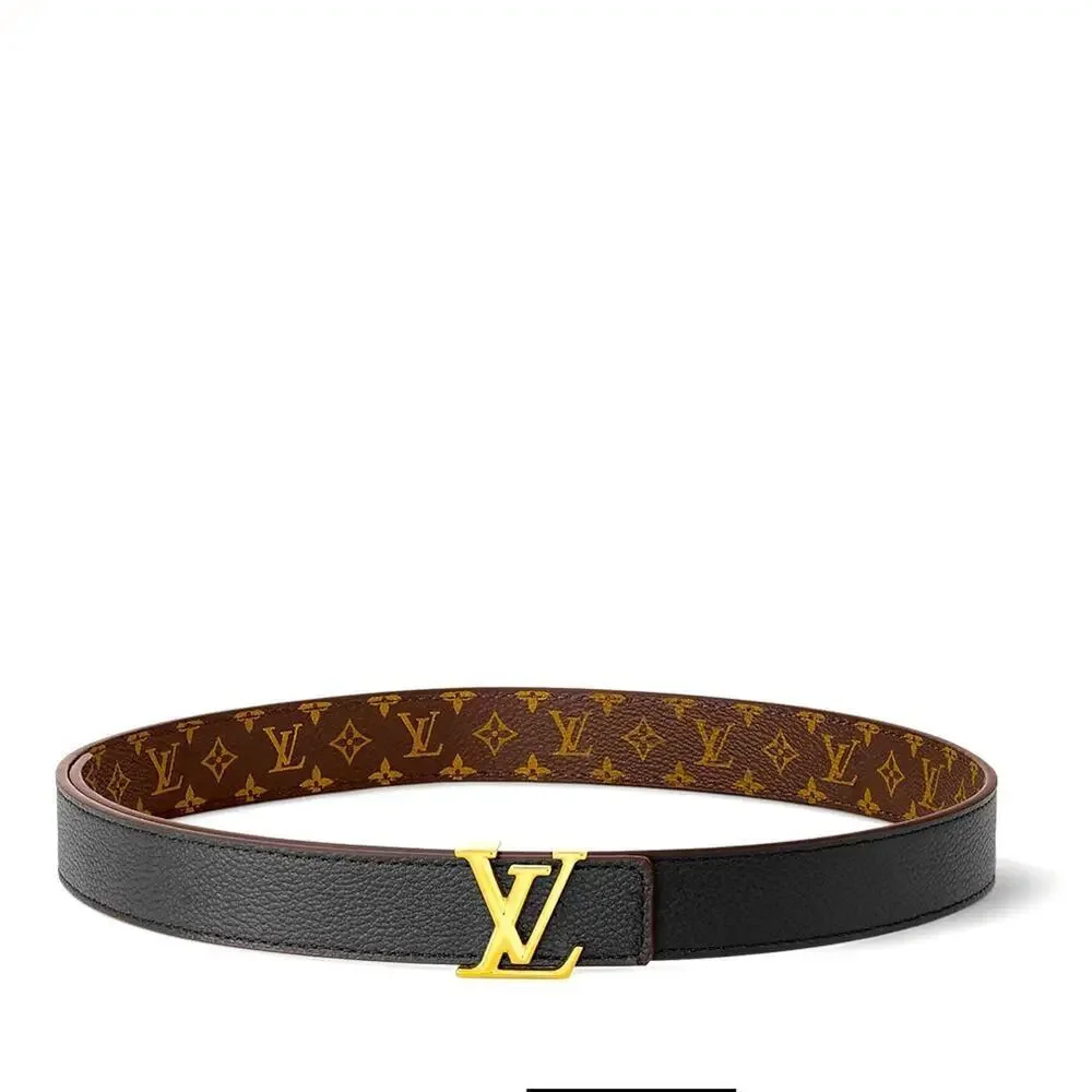 EUC Louis Vuitton 25mm reversible belt (black/brown logo)